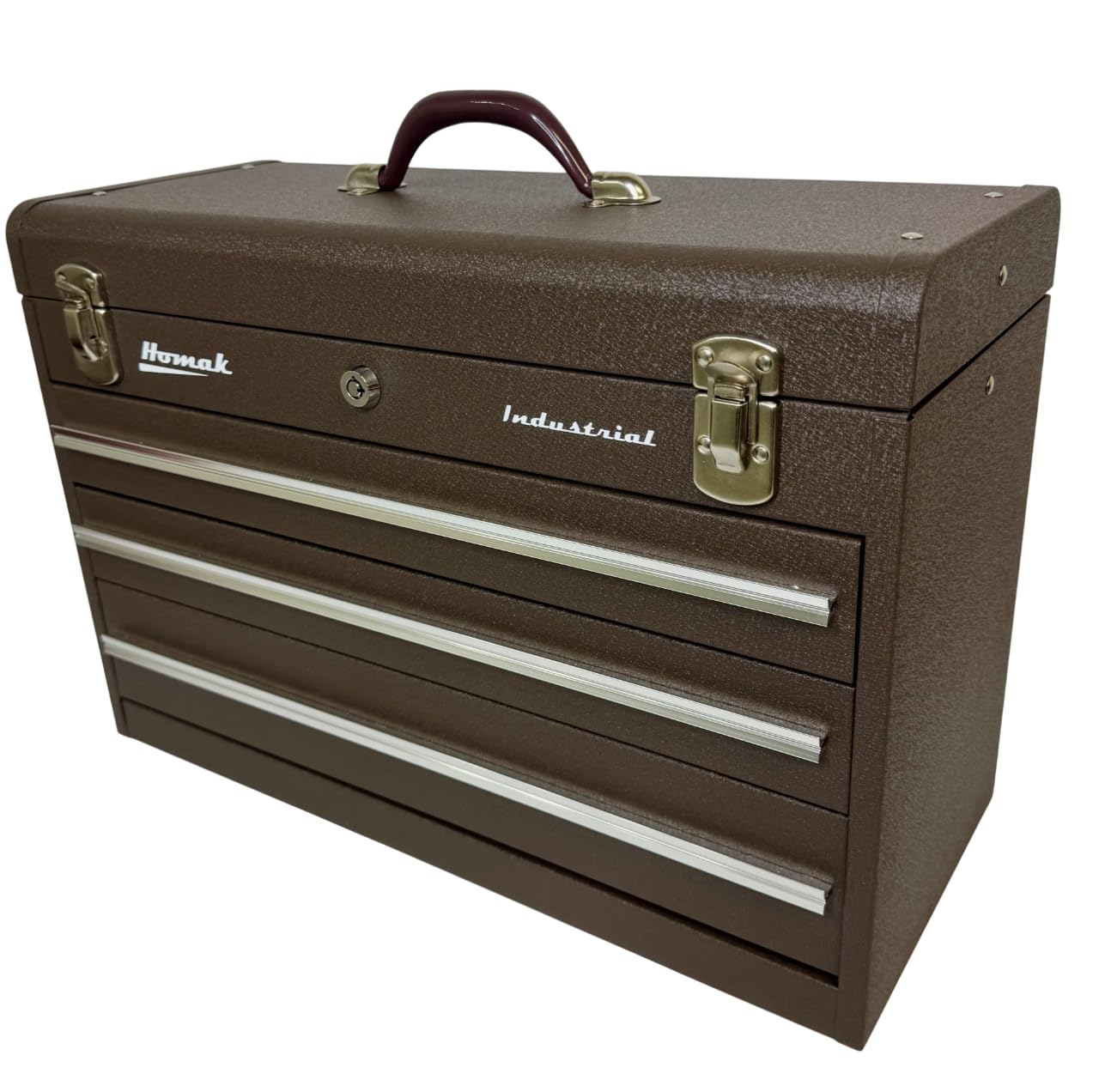 Homak Industrial 20-Inch 3-Drawer Friction Toolbox, Brown